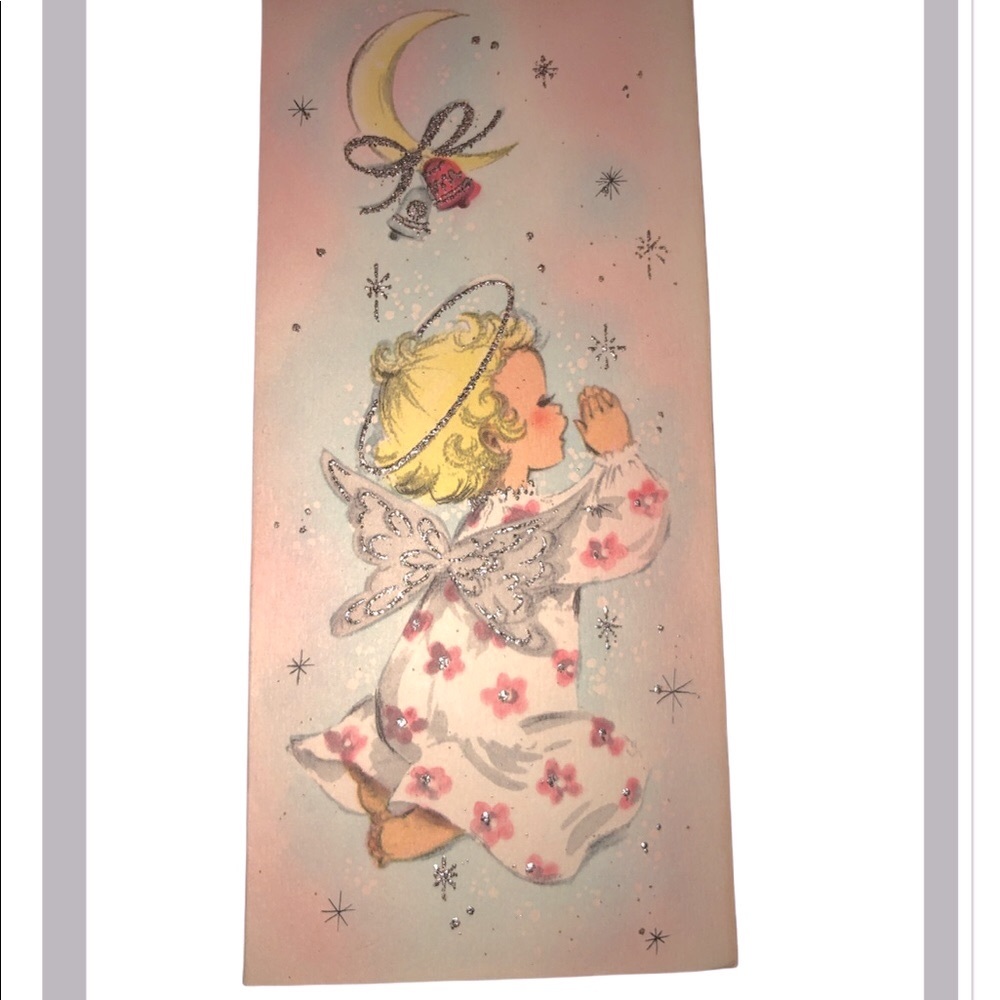 Used Vintage Christmas Card Angel